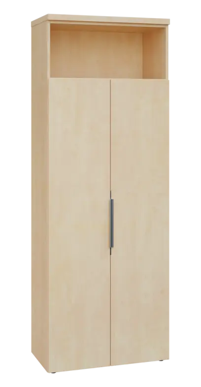 SISR 6 - 81N šatní skříň, 2-dveřová/nika, výsuvné ramínko, 2170x800x400, bříza světlá